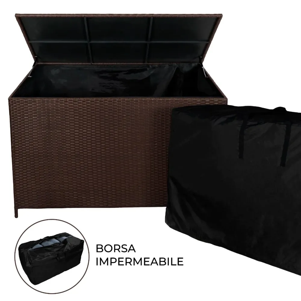 Contenitore per cuscini rattan – Marrone