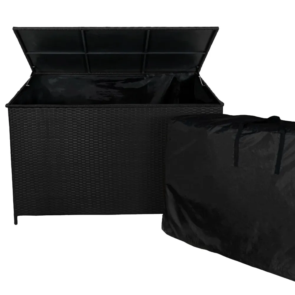 Contenitore per cuscini rattan – Nero