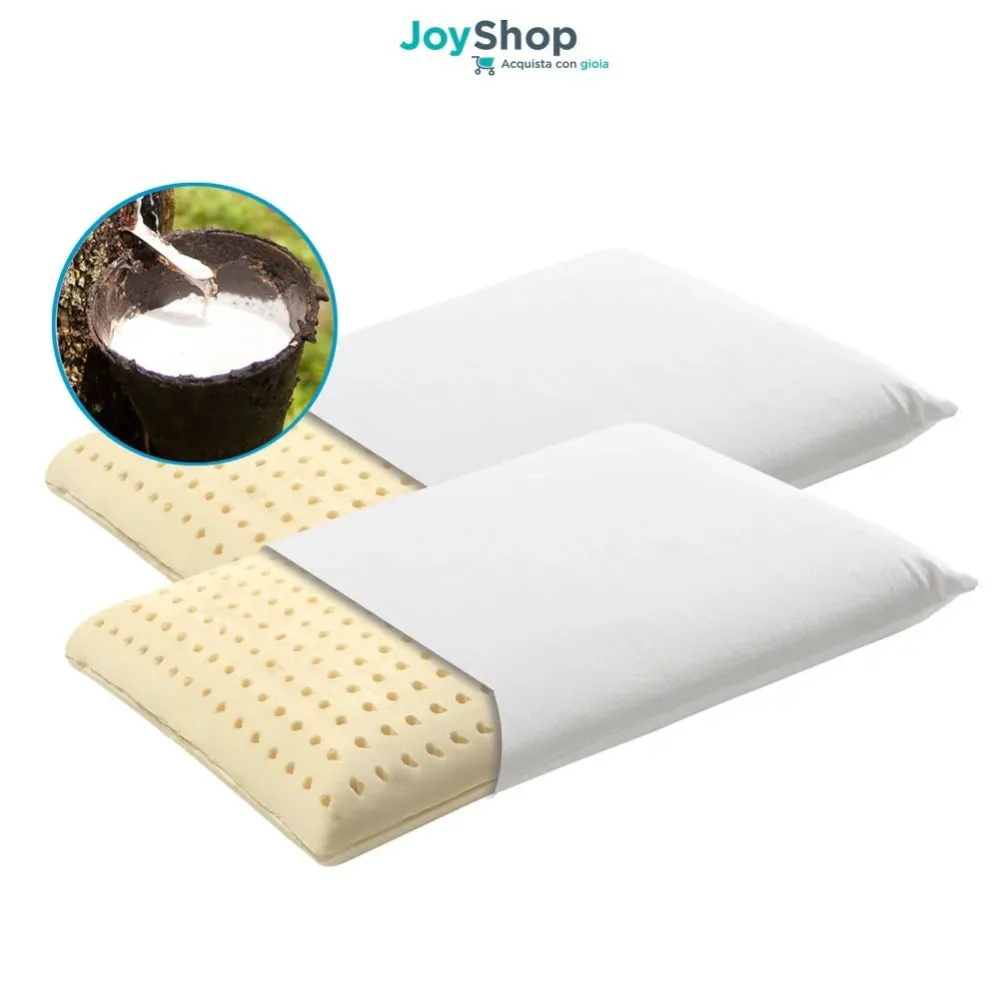 Coppia di cuscini schiuma di lattice rivestimento protettivo cotone Sfoderabile - NOTTURNO H11