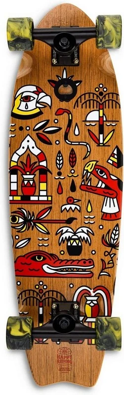 Cruiser Skateboard GHETTOBLASTER CRUISER GEROGLIFIC FISHTAIL TEAK 30" 9"