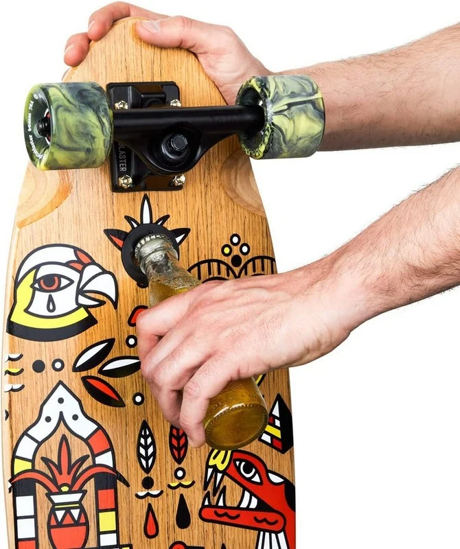 Cruiser Skateboard GHETTOBLASTER CRUISER GEROGLIFIC FISHTAIL TEAK 30" 9"