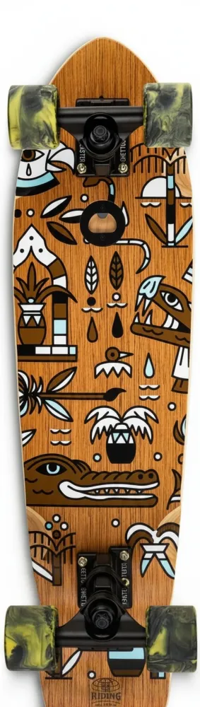 Cruiser Skateboard GHETTOBLASTER CRUISER GEROGLIFIC TEAK 26" 7,25"