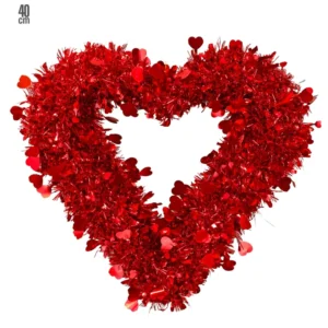 CUORE SAN VALENTINO CON FILI LAME' ROSSI CM 40