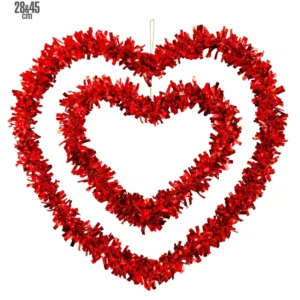 2 CUORI SAN VALENTINO FILI LAME' ROSSI