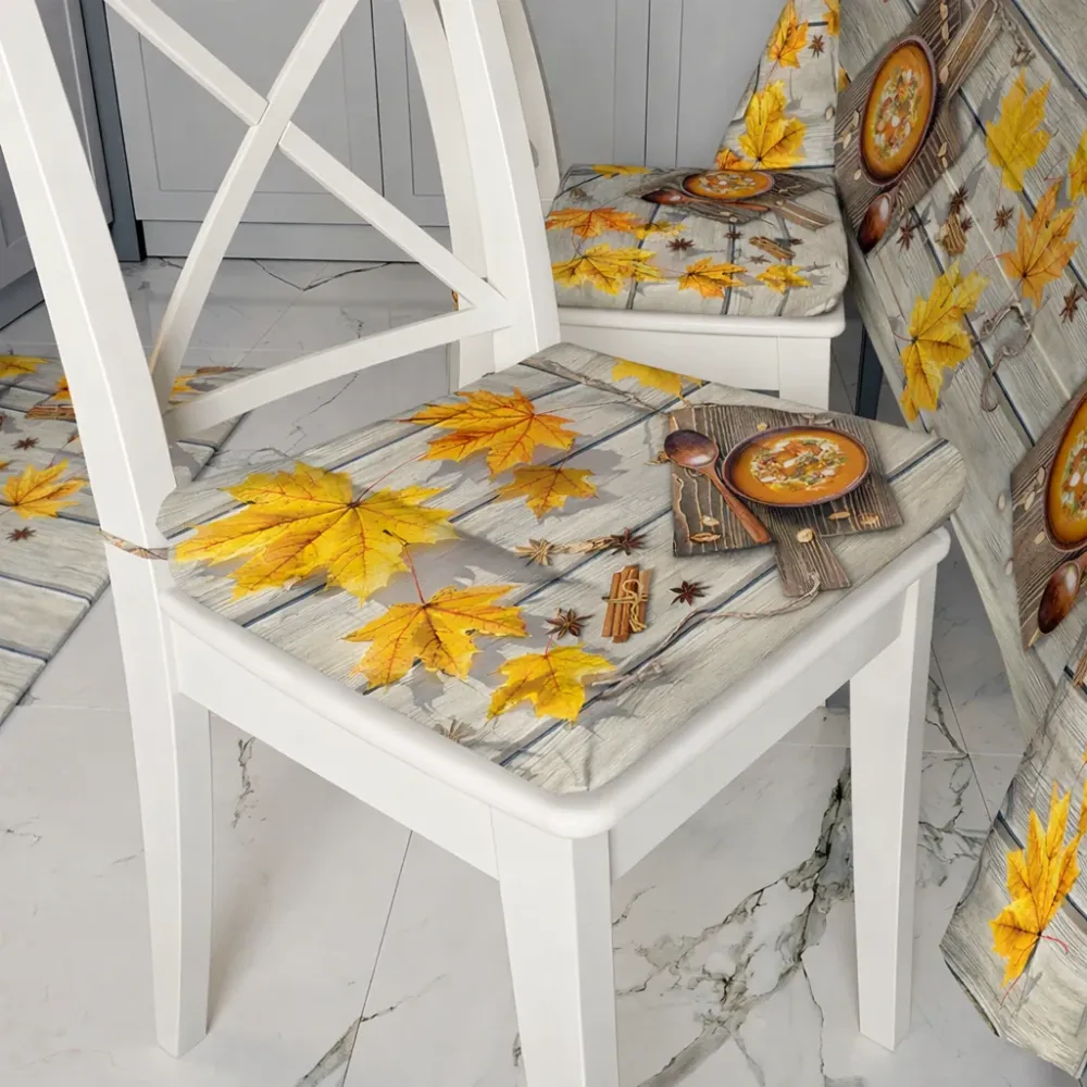CUSCINI sedia 6 pezzi esclusivo MADD Home moderno coordinato cucina FANTASIA ZUPPA BEIGE- Made Italy 0006