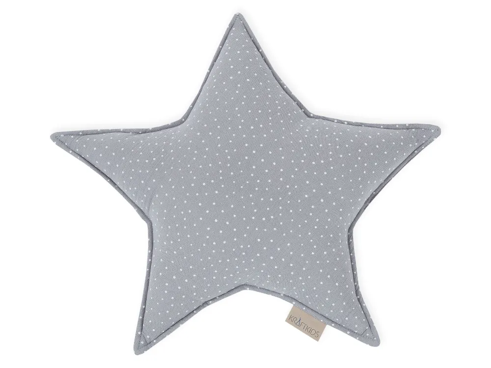 Cuscino stella mussola pois grigi