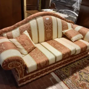 Divanetto Broccato Righe Con 2 Cuscini