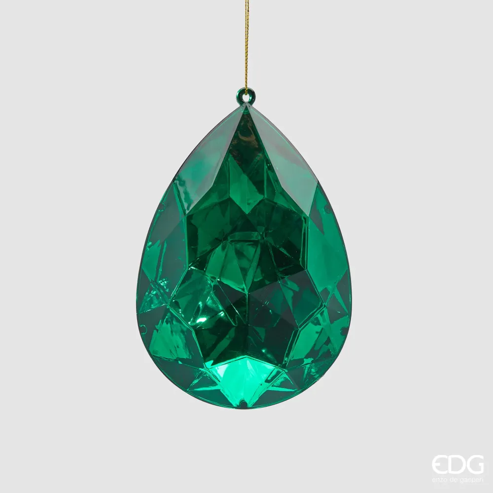 EDG Enzo De Gasperi Decoro Natalizio Diamante Goccia H15 Smeraldo