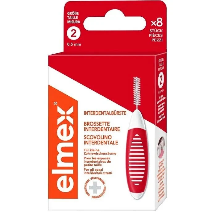 Elmex Interdental Brush Scovolini Interdentali Rossi 0,5mm 8 Pezzi