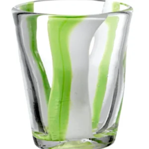 Eolo Bicchiere Cl.30 H.10cm Righe Verdi Verticali