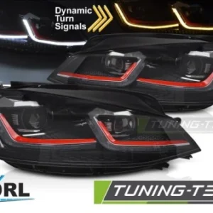 Fari LED DRL Rossi Sequenziali per VW Golf MK7.5 VII 2017–2019