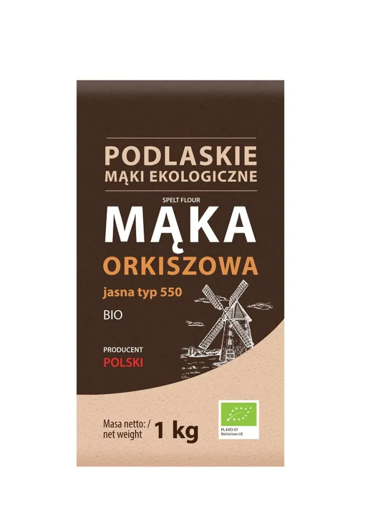 Farina di farro brillante 1kg EKO tipo 550 - Podlaskie Farine Biologiche DATA : 12.2025