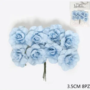 Fiori artificiali azzurri 3,5cm 8pz
