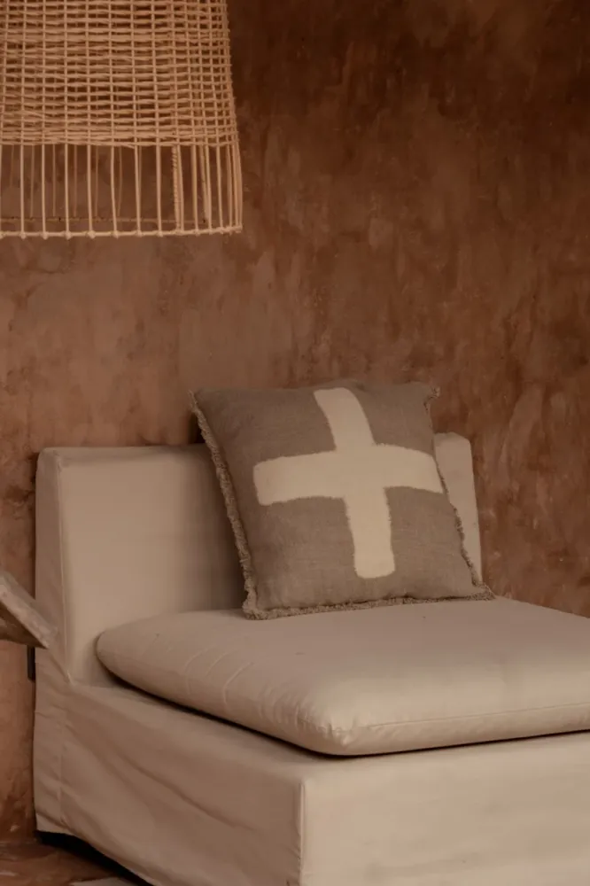 La Fodera per Cuscini Ivory Cross - Bianco Naturale - 50x50