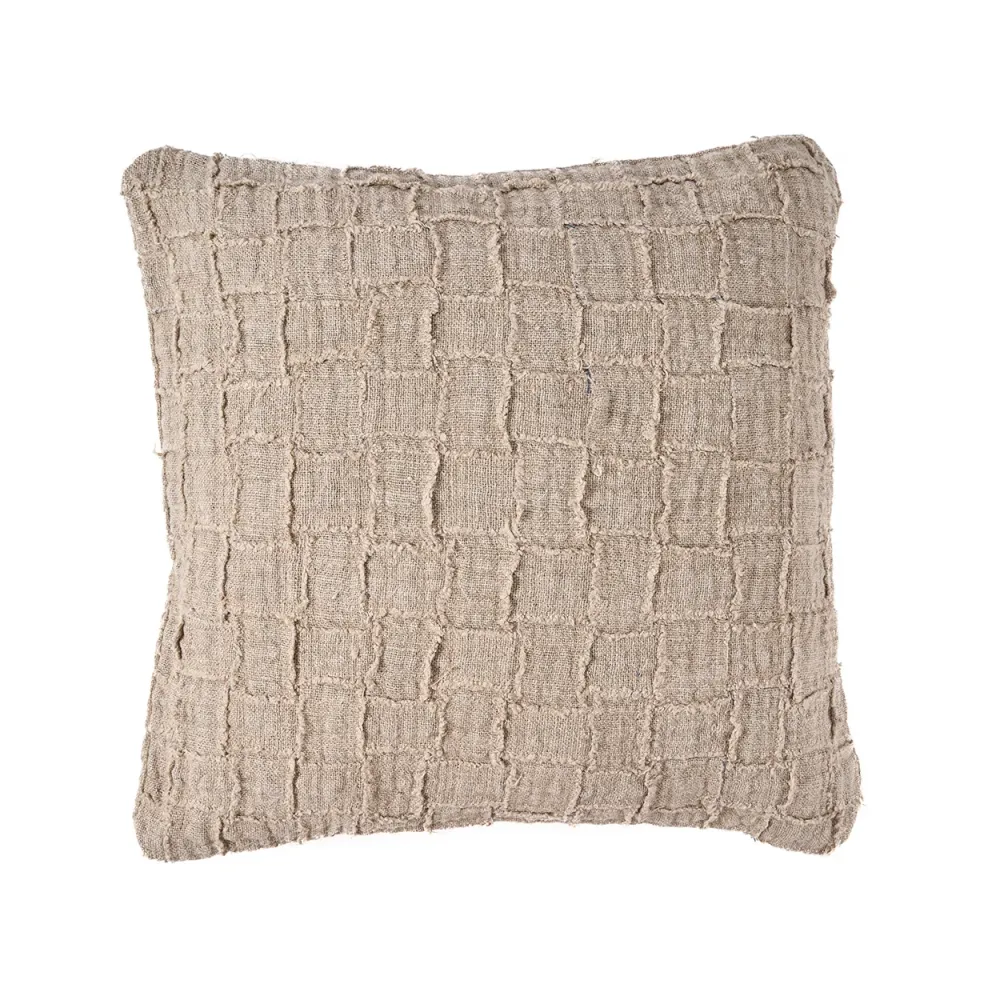 La Fodera per Cuscini Linen Damier - Naturale