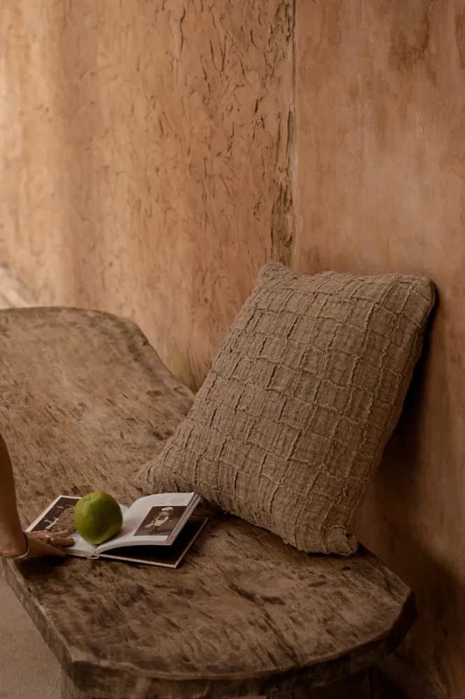 La Fodera per Cuscini Linen Damier - Naturale