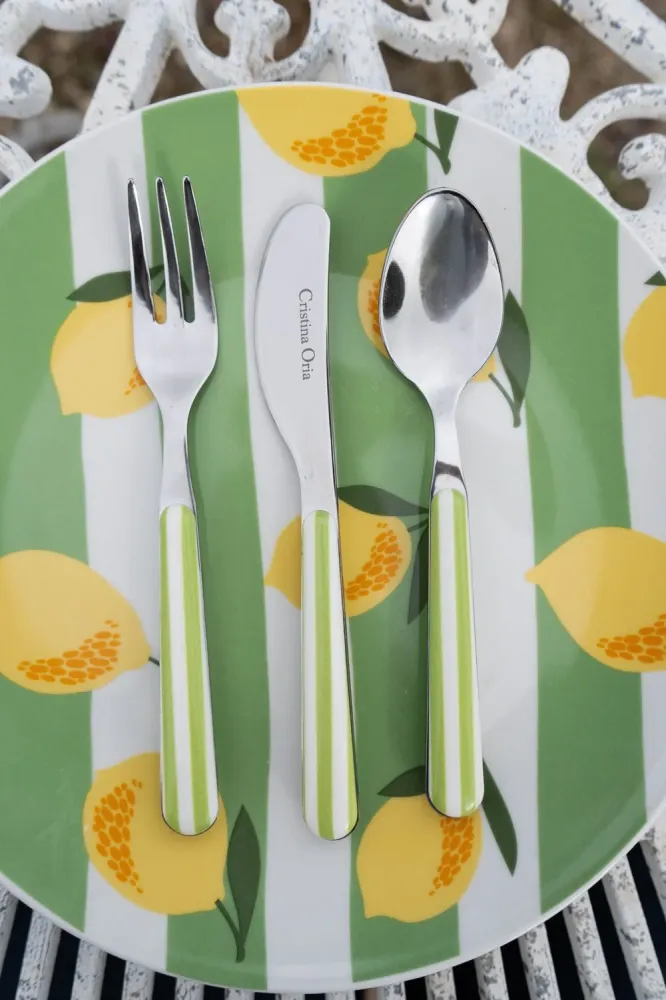 Forcella con design strisce verdi CO