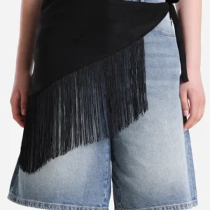 Foulard similpelle scamosciata - Black