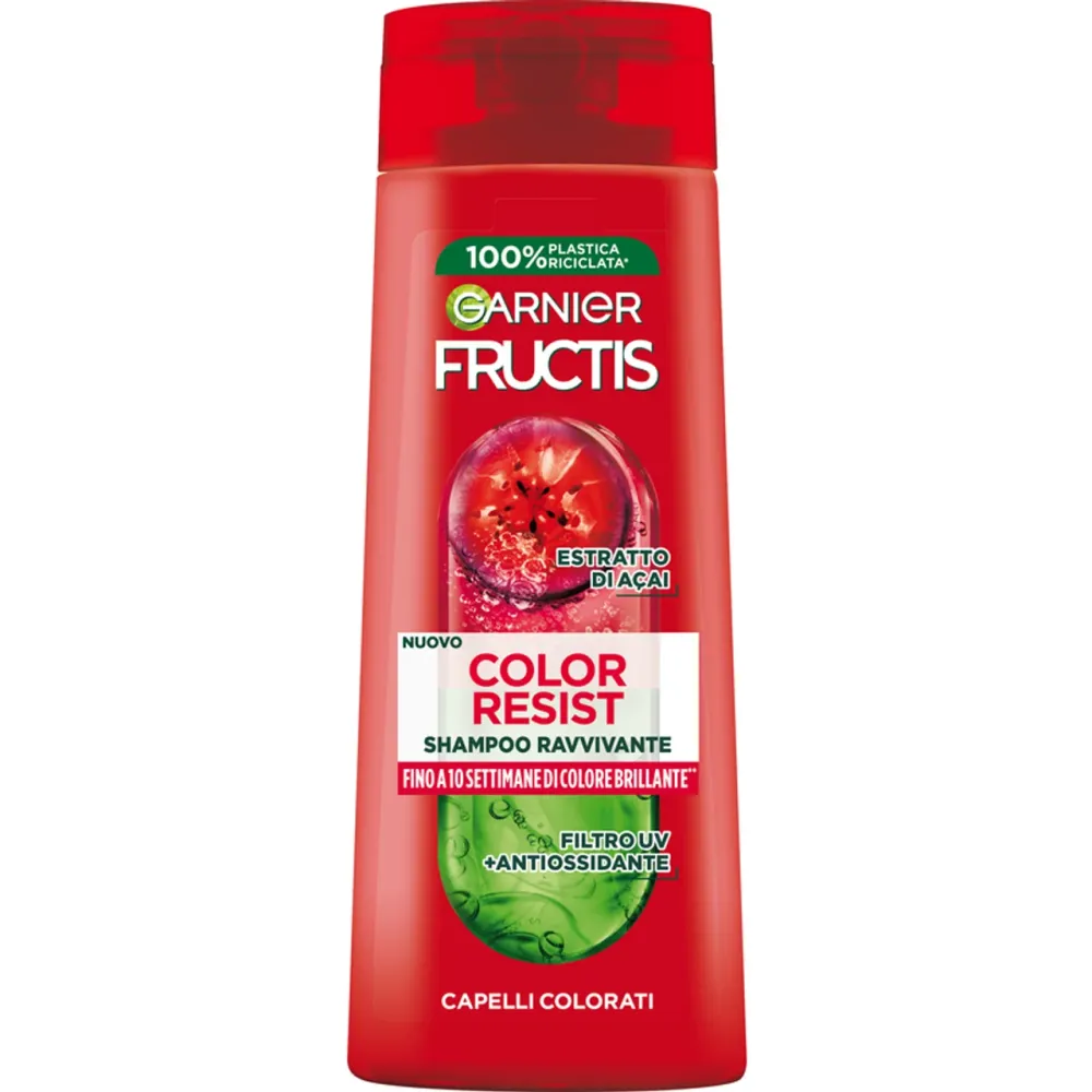 Garnier Fructis Shampoo Color Resist 250ml | Shampoo Ravvivante per Capelli Colorati | Con Estratto di Acai e Filtro UV |...