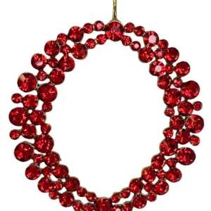 GHIRLANDA CON DIAMANTI ROSSI METALLO