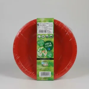 Goldplast Piatti Fondi Riutilizzabili Rossi ∅195 mm | Confezione da 6 Pezzi, Lavabili e Riciclabili