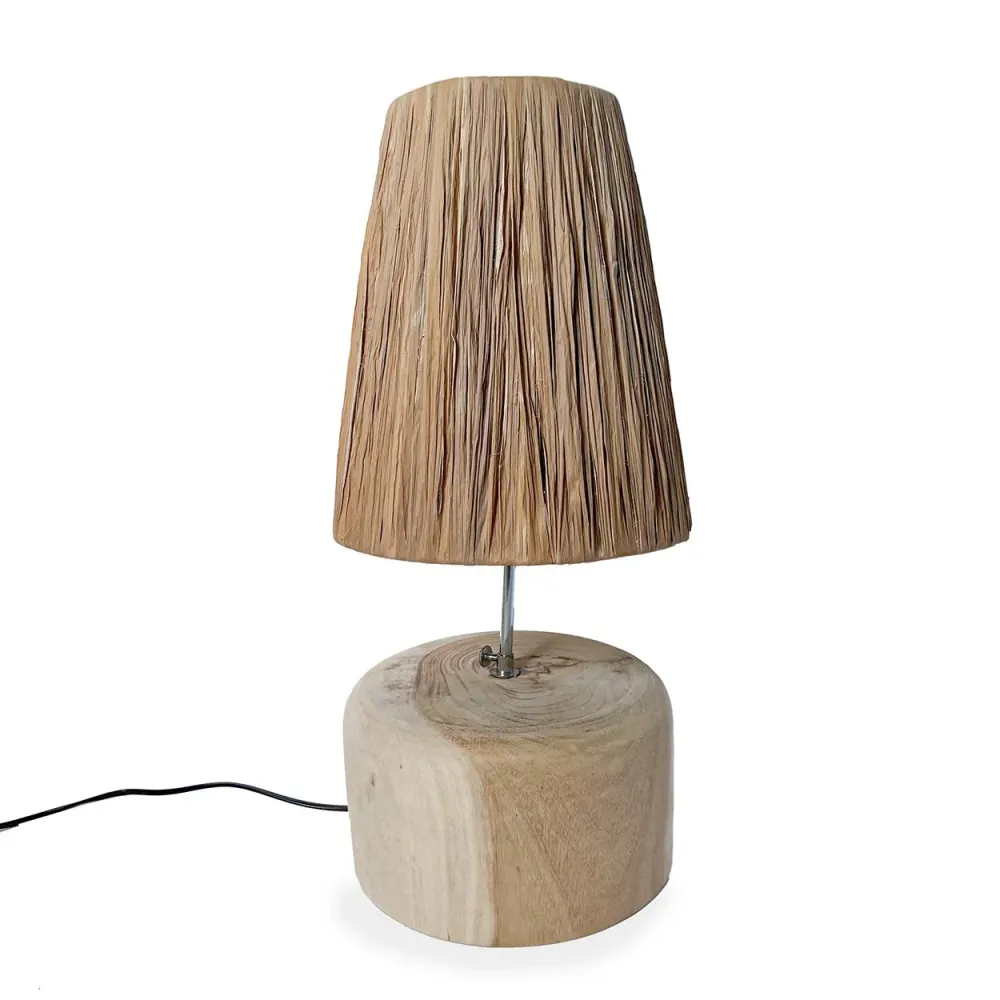 GRASS Lampada da tavolo legno di teak - Naturale