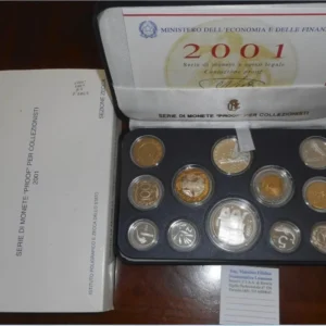 NL* ITALIA Divisionale 2001 GIUSEPPE VERDI con 500 e 1000 Lire ARGENTO PROOF