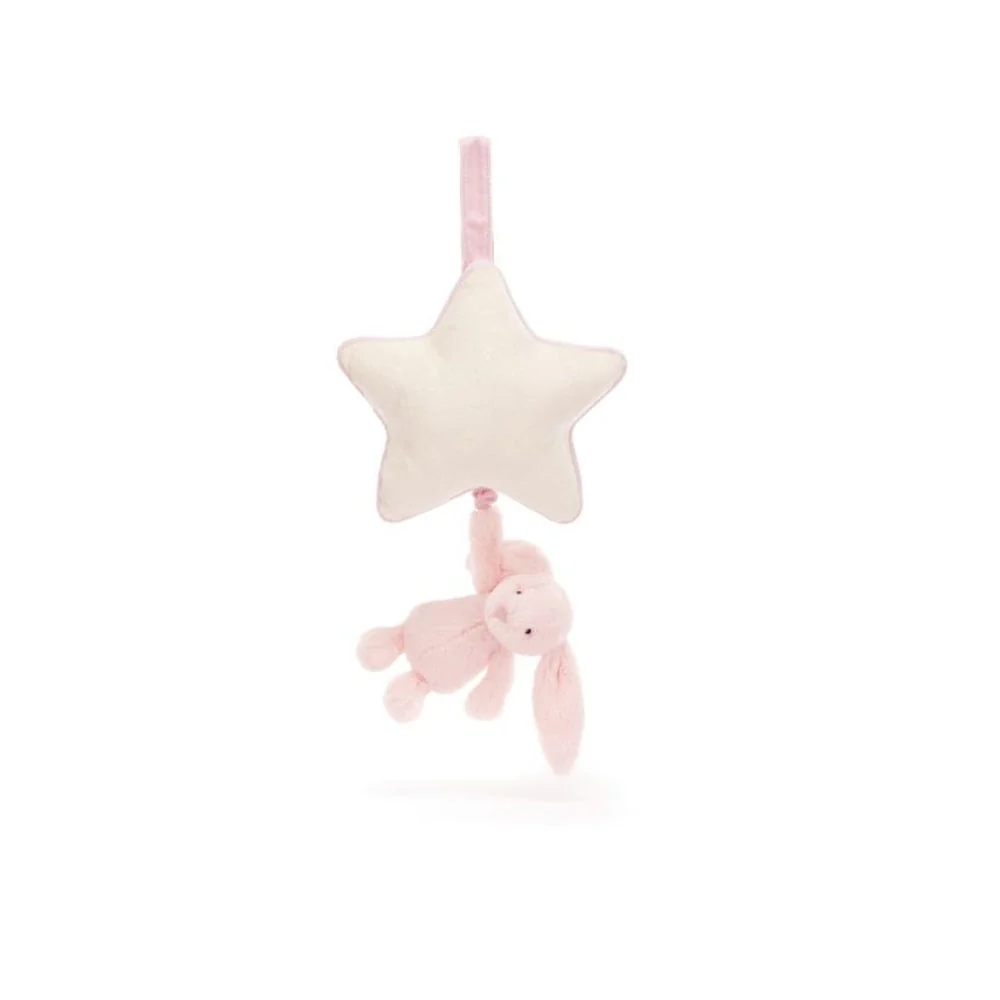 Jellycat Coniglietto con stella e carillon rosa brillante 30 cm
