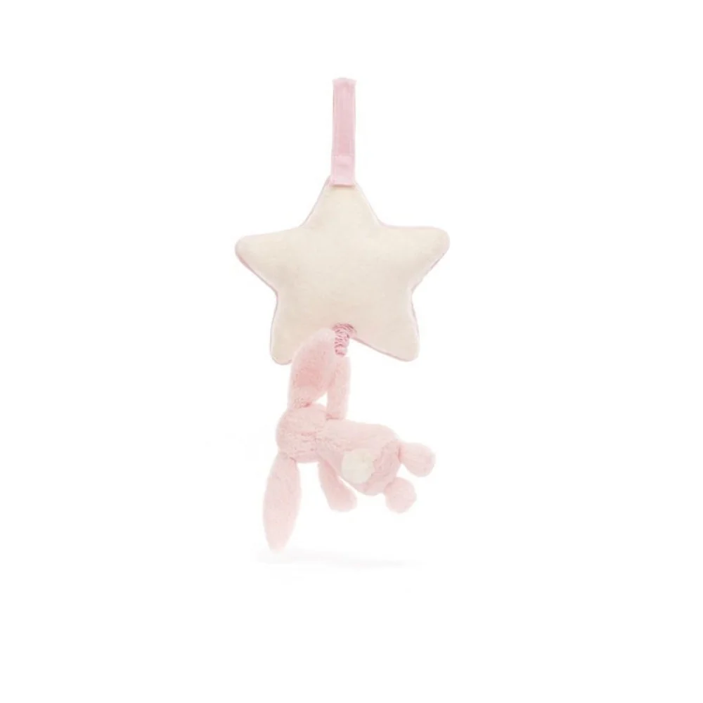 Jellycat Coniglietto con stella e carillon rosa brillante 30 cm