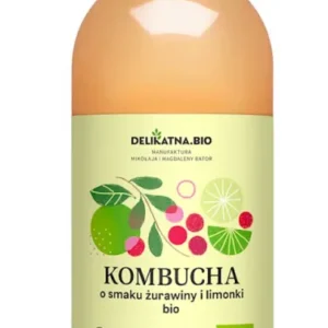 Kombucha con mirtilli rossi e sapore di lime BIO 750 ml - DELICIOUS (ZAKWASOWNIA)