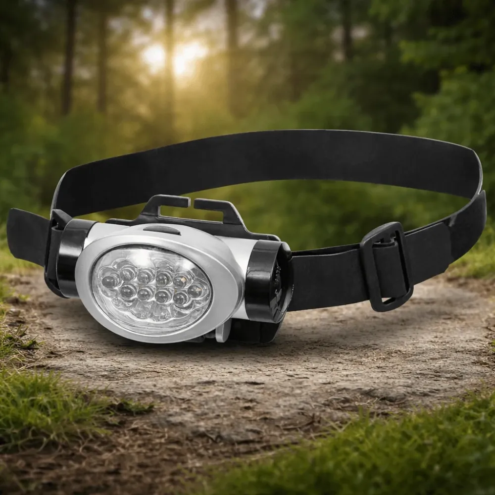 Lampada frontale Fox per esterni 8 bianchi 2 LED rossi Angolo regolabile Antispruzzo Nera