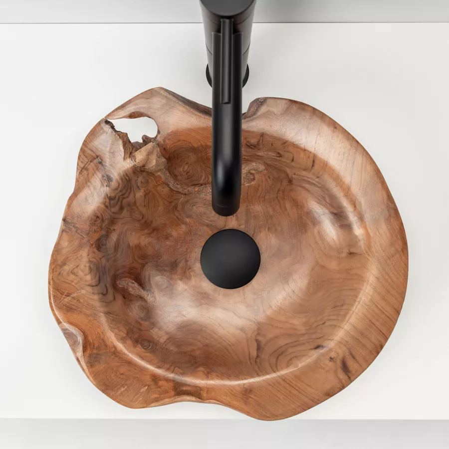 Lavabo d'appoggio 40 cm teak