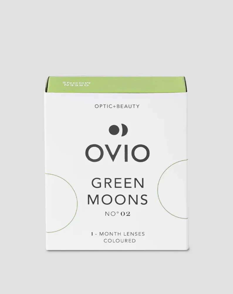 Lenti contatto colorate verdi smeraldo-menta senza gradazione green moons no. 2 Ovio