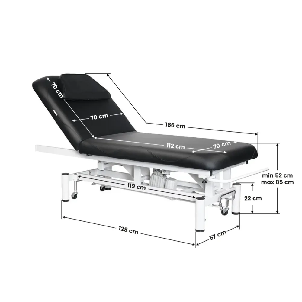 Letto elettrico per massaggi azzurro 684 1 forte nero