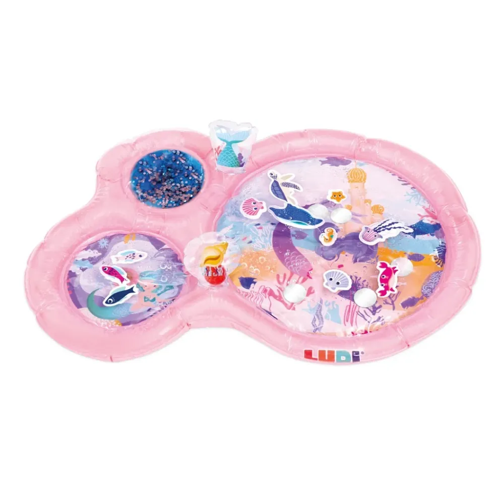 Ludi Tappeto acquatico per neonati Versione maxi con bonus Rosa con motivo sirena