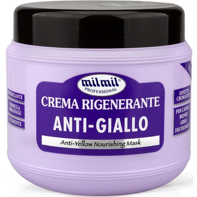 Mil Mil Professional Crema Rigenerante Anti-Giallo 750 ml | Con Pigmento Viola per Biondi, Grigi e Decolorati | Trattament...