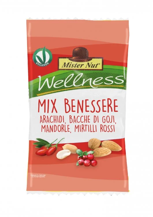 1 x MISTER NUT BENESSERE MIX 24 Pz DA 25 Gr (arachidi baccje di goji mandorle mirtilli rossi)