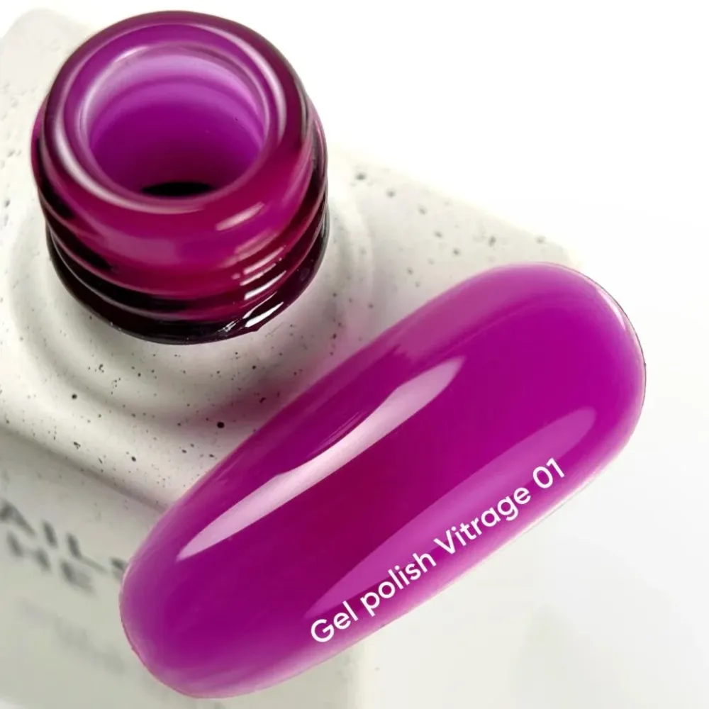 NAILSOFTHEDAY Gel Polish Vitrage 01 — smalto gel effetto vetrage rosa brillante (lampone), 10 ml