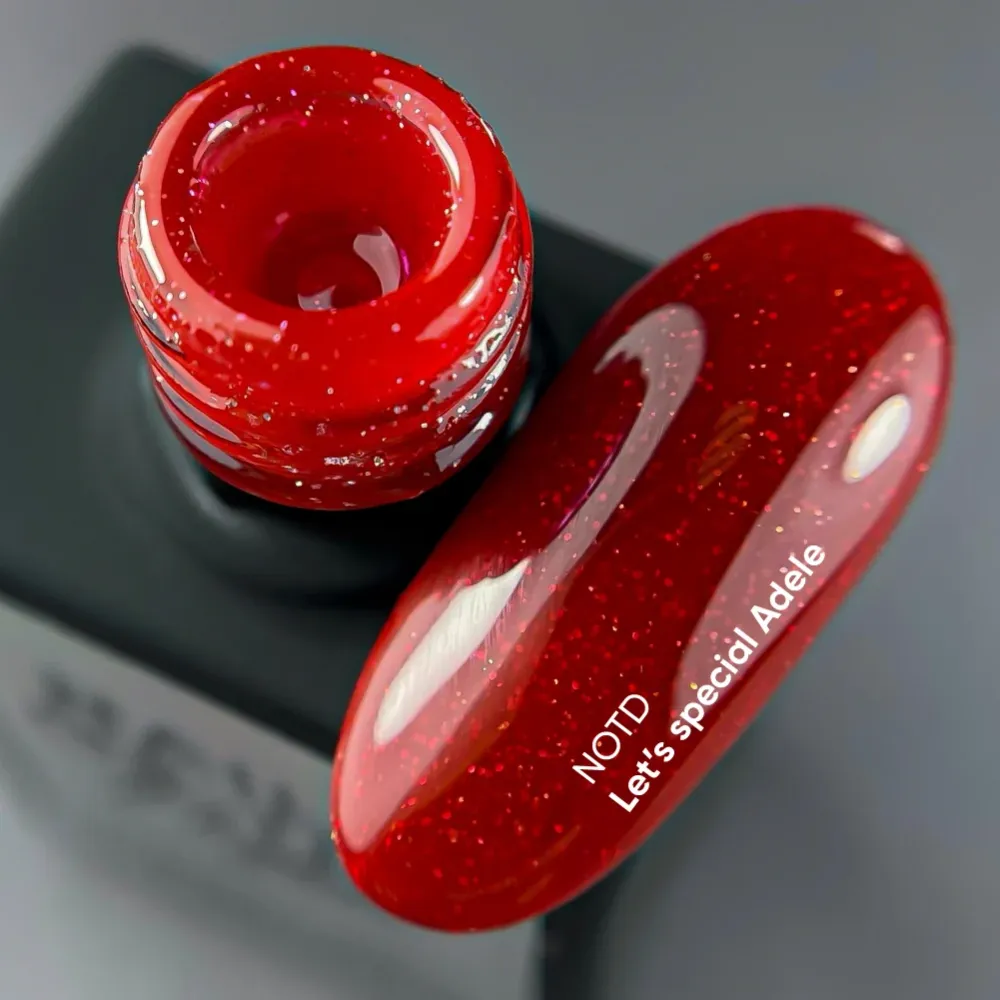 NAILSOFTHEDAY Let's special Adele - rosso con smalto gel brillante che copre uno strato, 10 ml