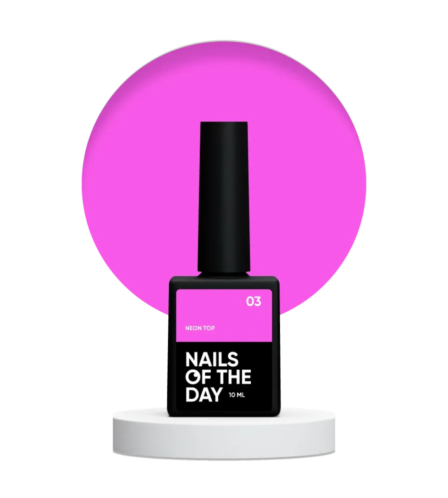 NAILSOFTHEDAY Neon top 03 – top rosa brillante senza strato adesivo per unghie, 10 ml