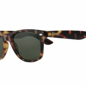 Occhiale Da Sole Policarbonato Marrone Effetto Legno Lenti Verdi Ob21 Ob2122 Zippo