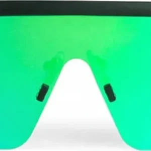 Occhiali Da Sole Unisex Excape 8.2 Montatura Nera Lenti Squadrate Specchiate Verdi Occhiali Da Sole Stile Metropolitano Co...