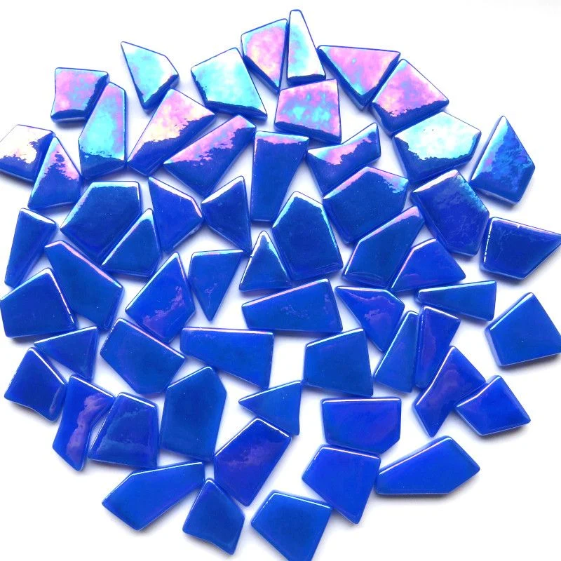 Ottoman Puzzle Iridescente Brillante Blu