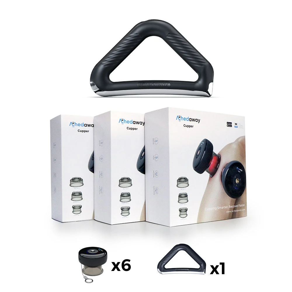 Pacchetto set per massaggi - Achedaway Scraper (1) + Achedaway Cupper (3 Coppie)
