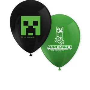 Palloncini Minecraft TNT, neri e verdi, confezione da 8 pz.