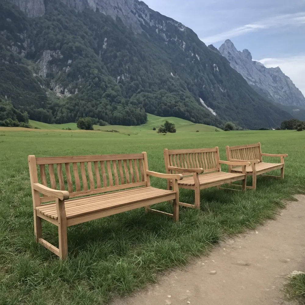 Panchina da giardino teak 180 cm | Bretagna | spessore gambe 4 cm | Tekora