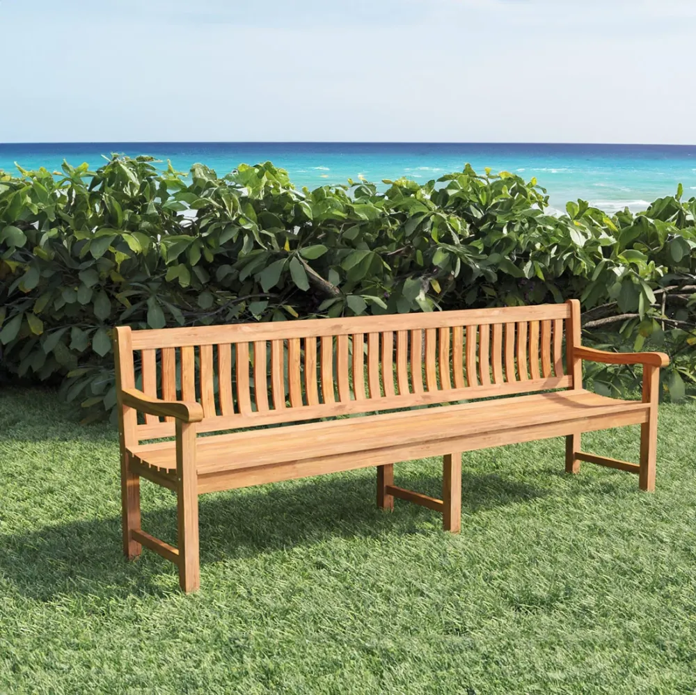 Panchina da giardino teak 210 cm | Bretagna | Spessore gambe 4 cm | Tekora