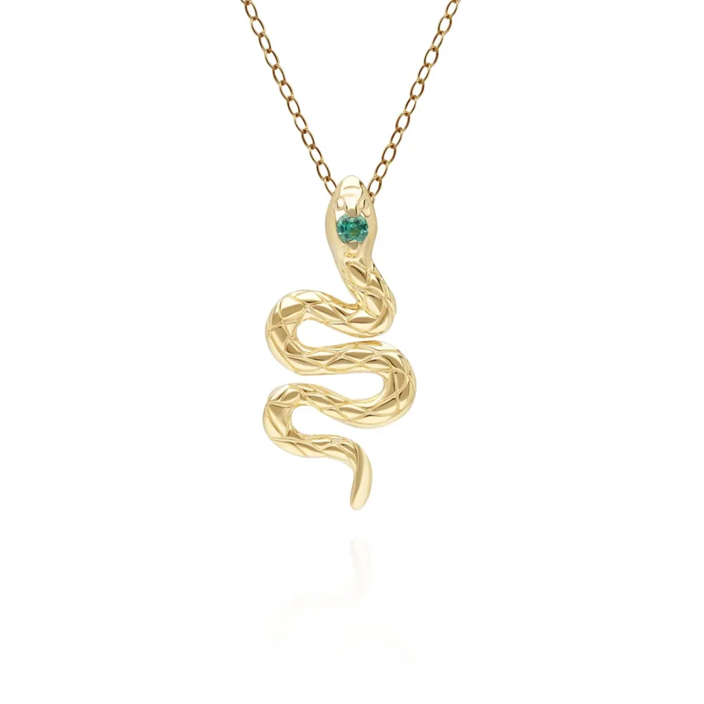 Pendente serpente smeraldo ECFEW™ oro giallo 9k