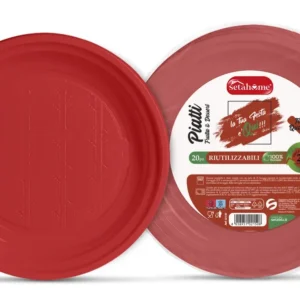 PIATTI DA DOLCE/FRUTTA ROSSI CF 25PZ