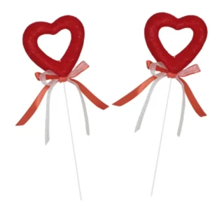 Pick cuori 6cm set 2 pezzi rossi